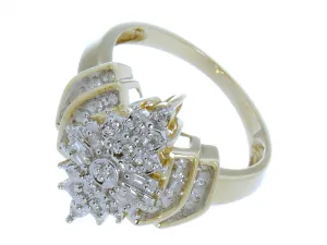 Round & Baguette Diamond Cocktail Ring
