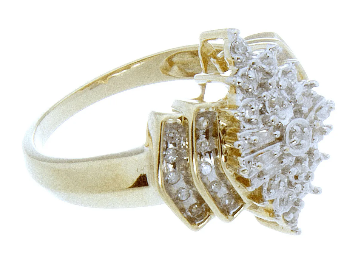 Round & Baguette Diamond Cocktail Ring