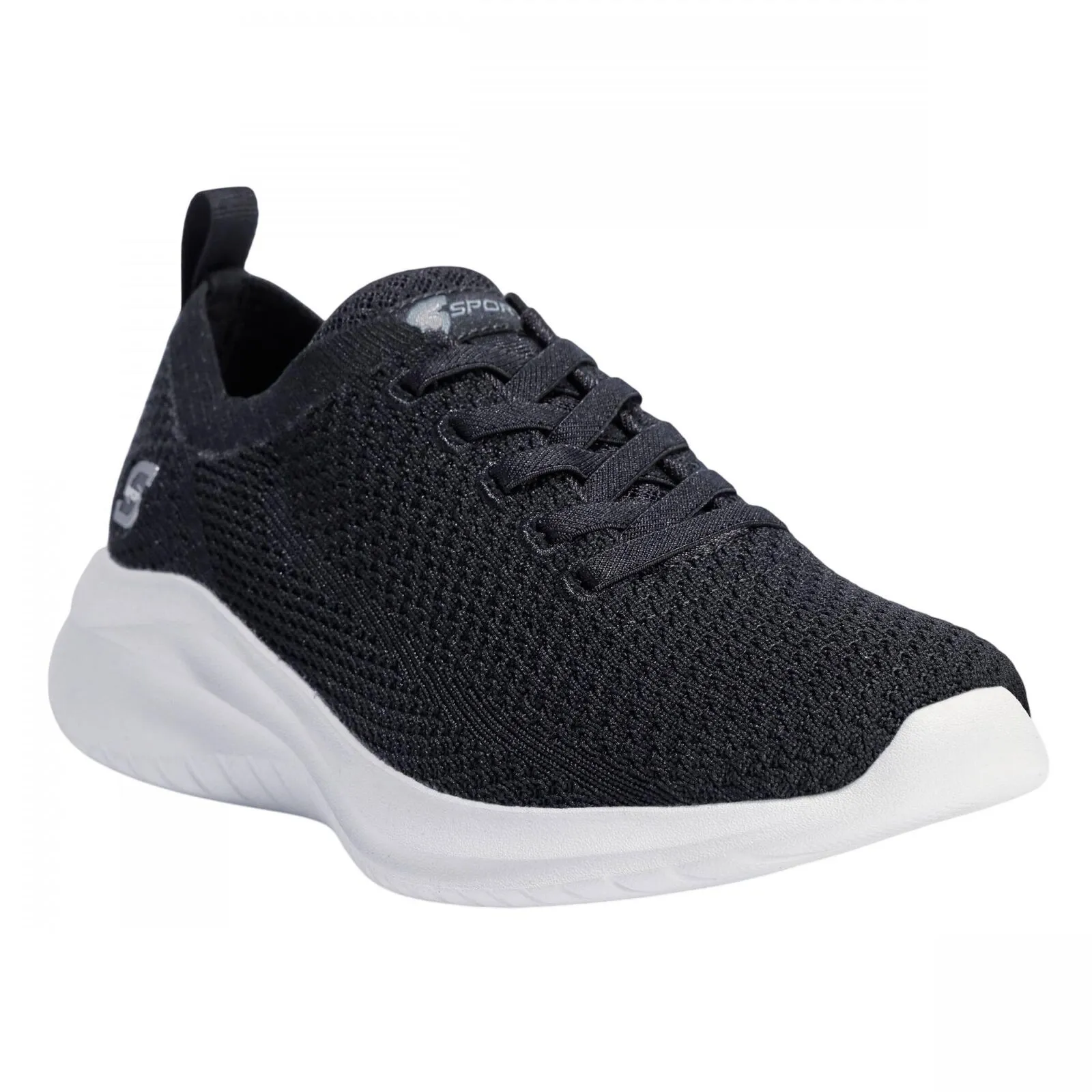 S Sport By Skechers Womens Resse 2.0 Elastic Gore Sneakers 89261300 Black 8M