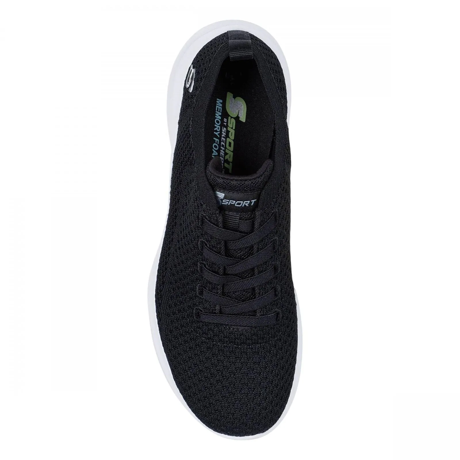 S Sport By Skechers Womens Resse 2.0 Elastic Gore Sneakers 89261300 Black 8M