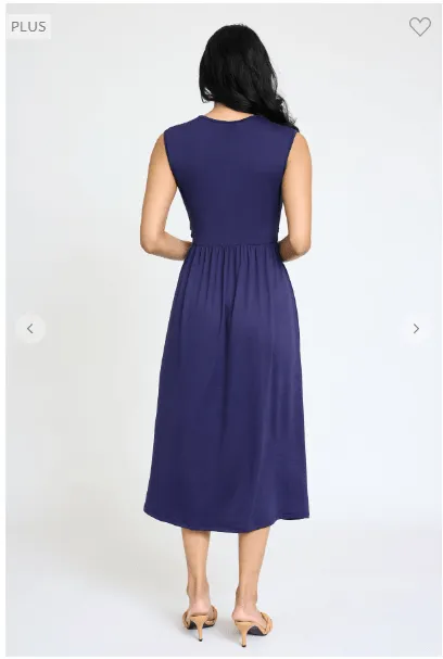 SALE- Cora Classic Cross-Over Bodice Midi Dress