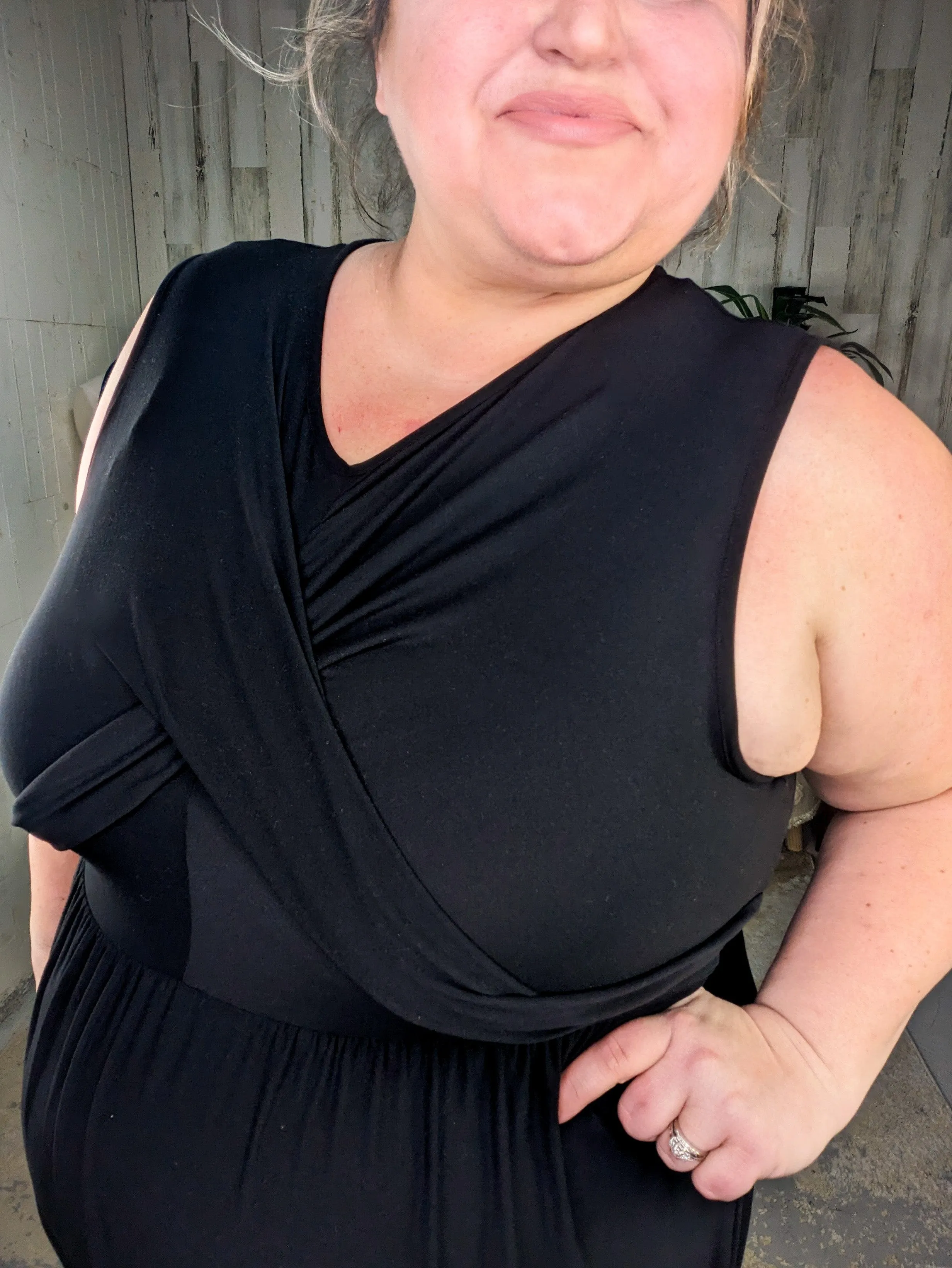 SALE- Cora Classic Cross-Over Bodice Midi Dress