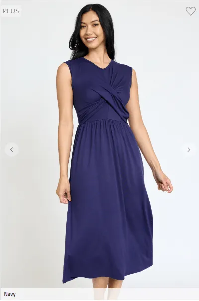 SALE- Cora Classic Cross-Over Bodice Midi Dress