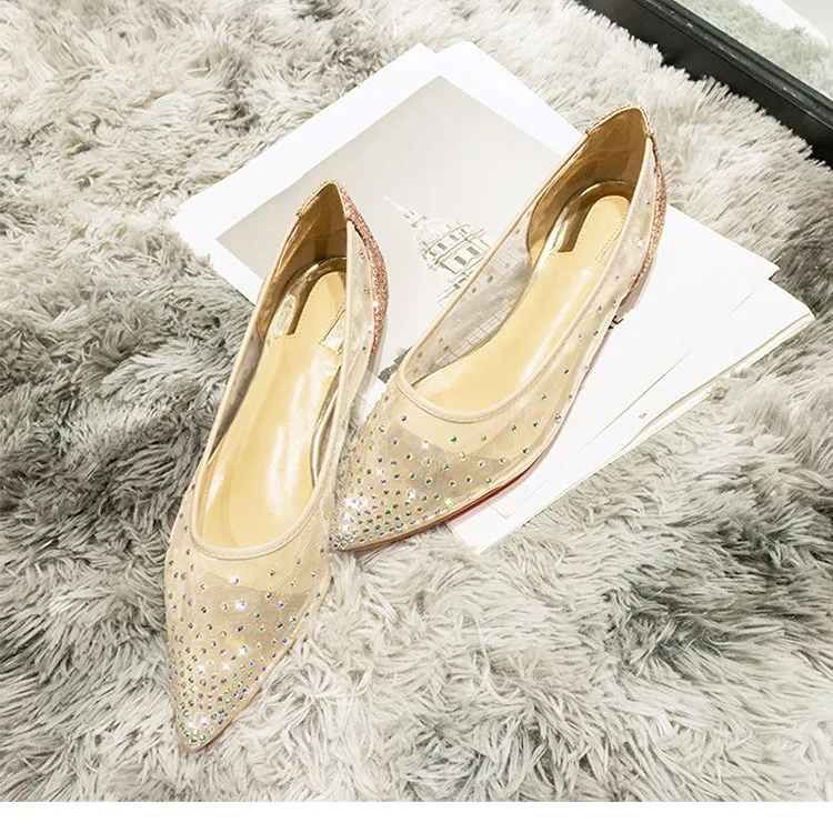 Sequin Pointed High Heels Women's Stiletto Lace