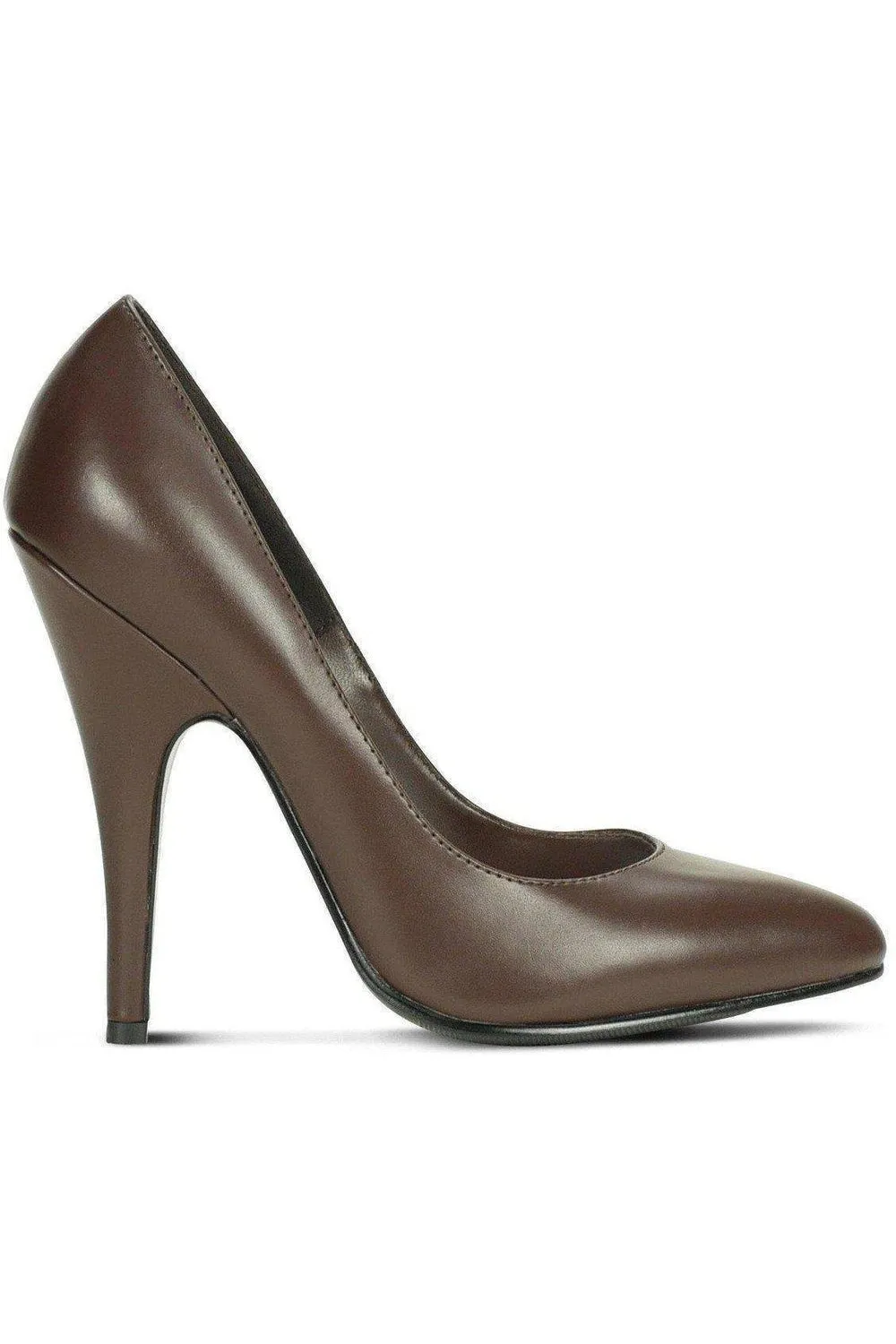 Sexy-4211 Vintage High Heel Pump | Brown Faux Leather
