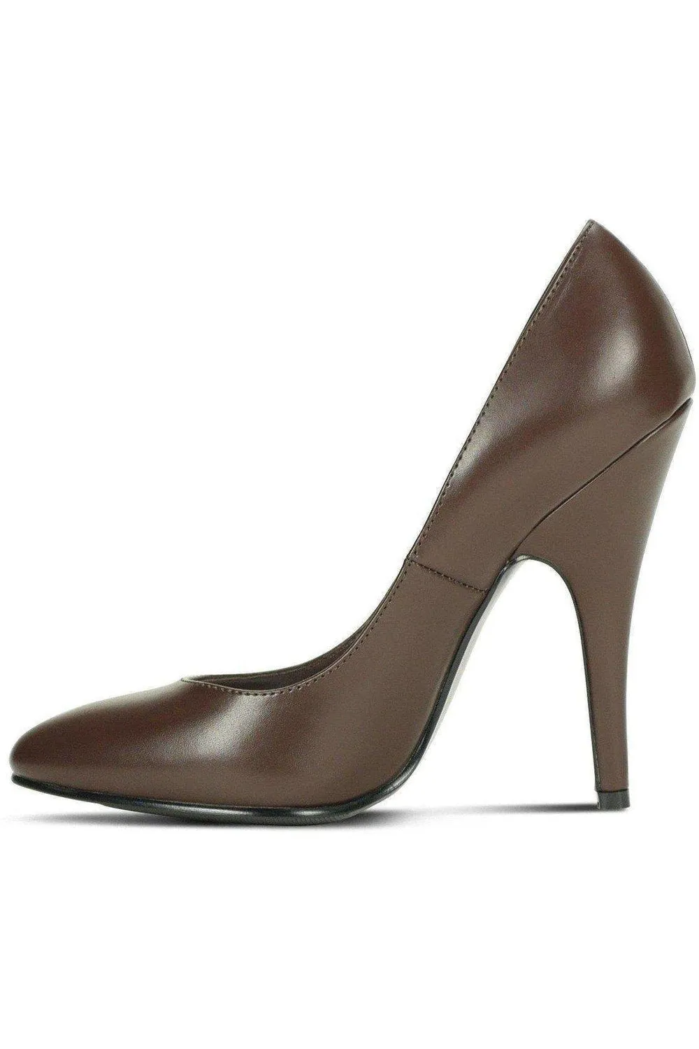 Sexy-4211 Vintage High Heel Pump | Brown Faux Leather