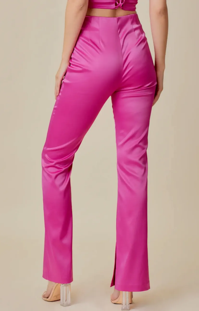 Side Slit Straight Leg Pants
