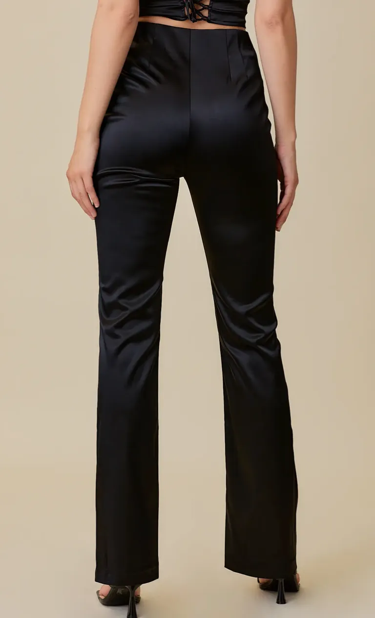 Side Slit Straight Leg Pants
