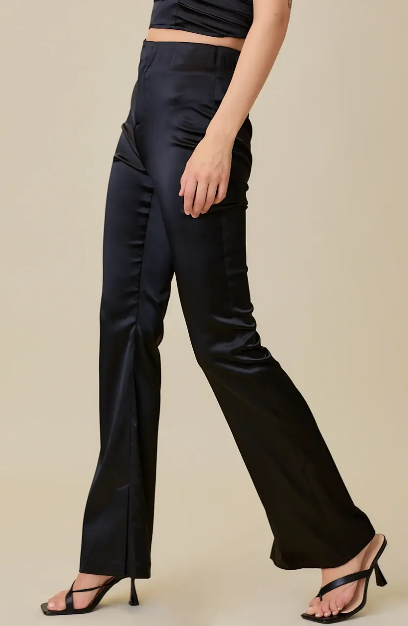 Side Slit Straight Leg Pants