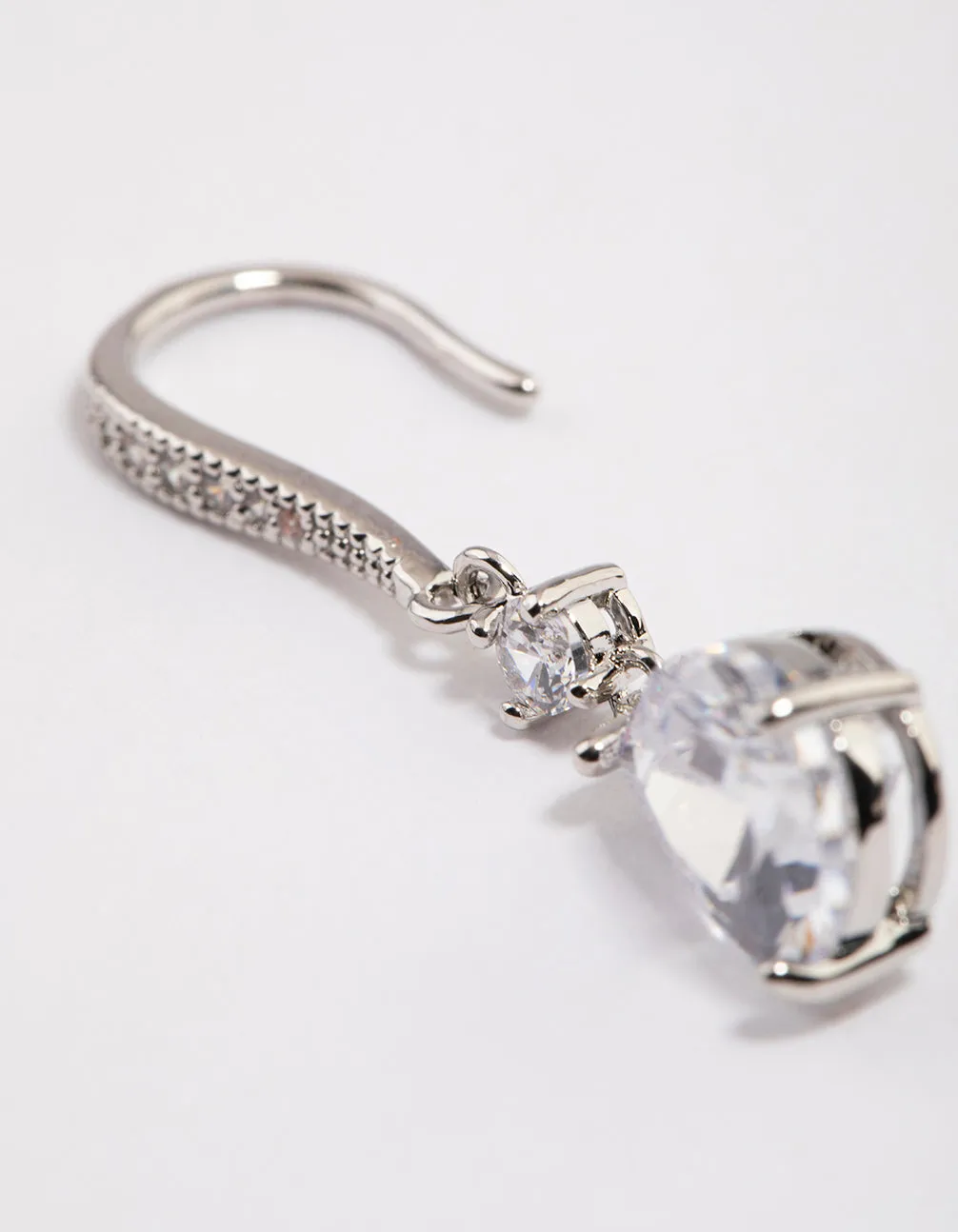 Silver Pear Cubic Zirconia Earrings