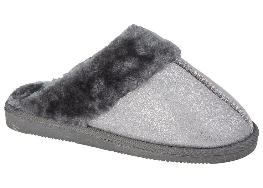 Sleepers LS859FS Ladies Cuff Mule Sparkle Slipper