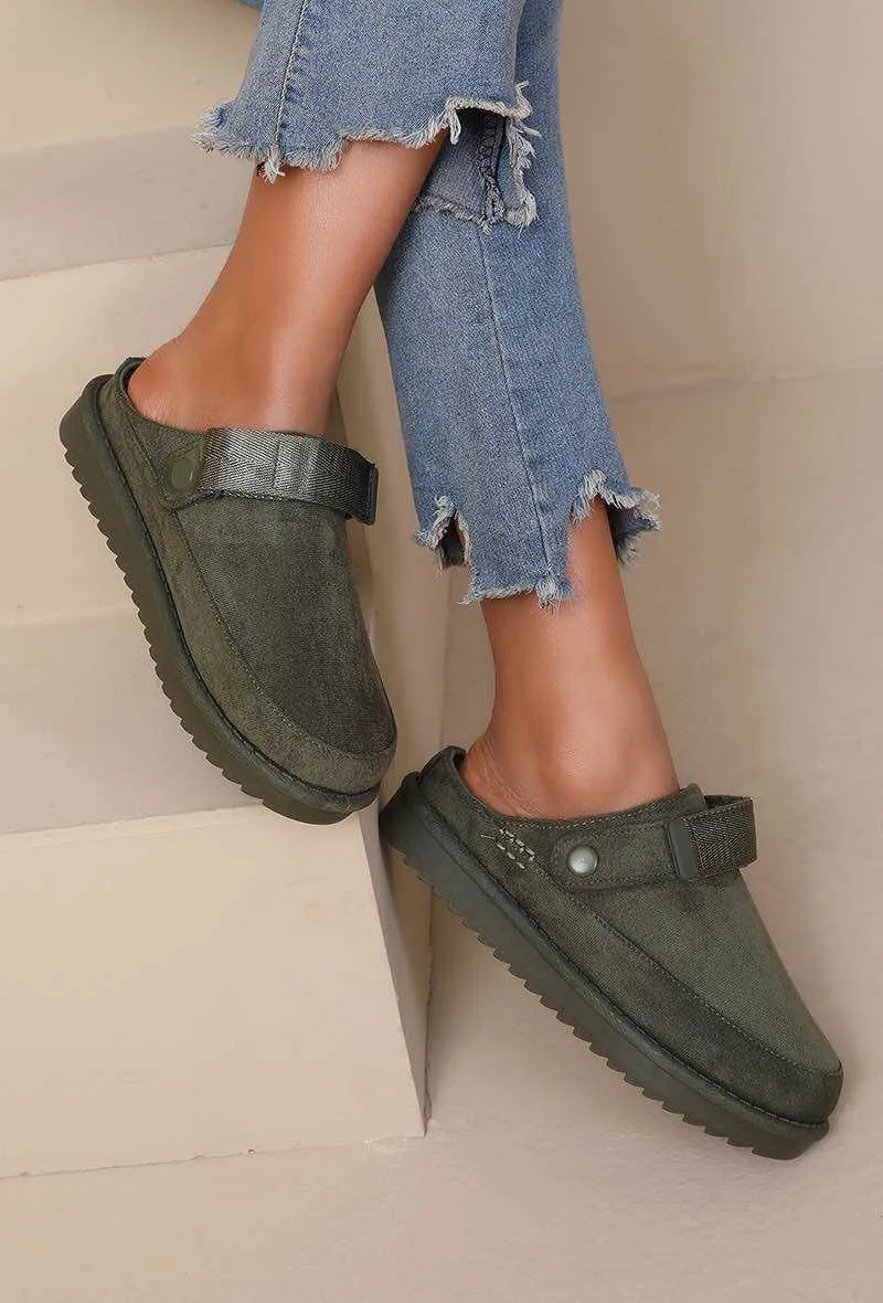 Slip On Faux Fur Lined Mules