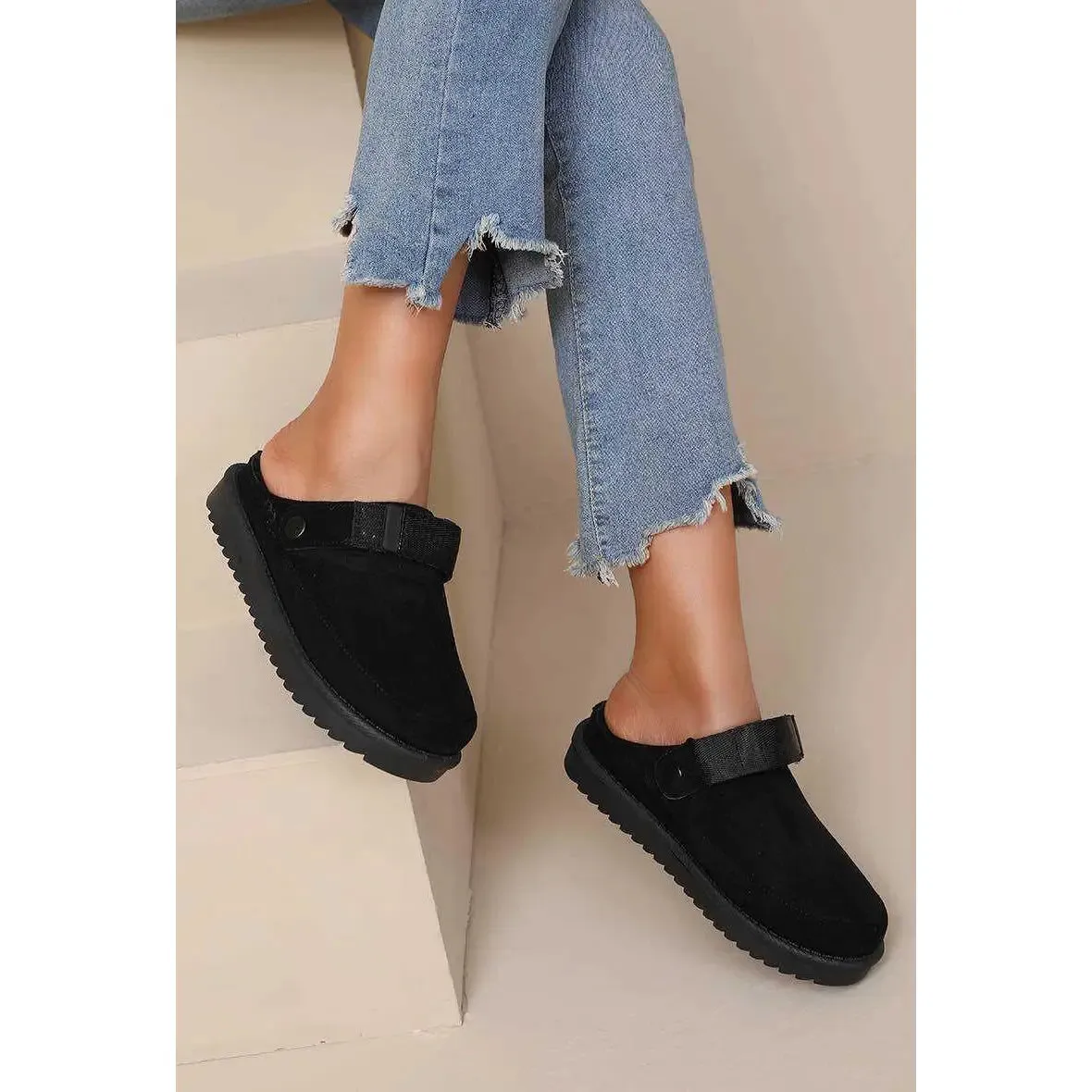 Slip On Faux Fur Lined Mules