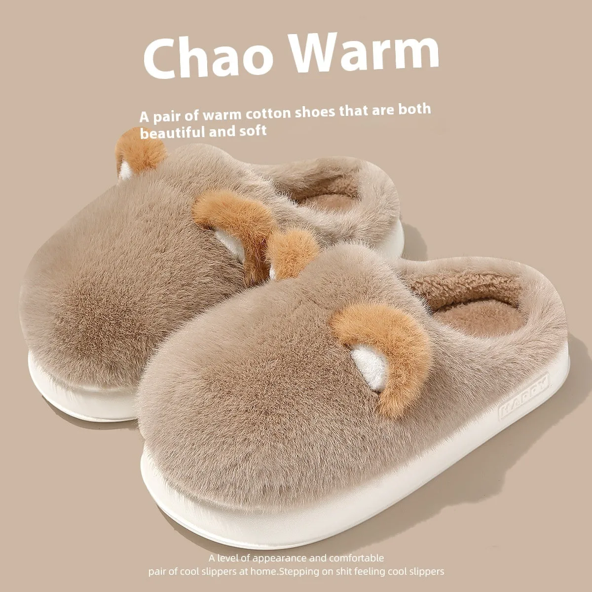 Snuggly Bear Fleece Slippers – Cozy Comfort for Chilly Days!