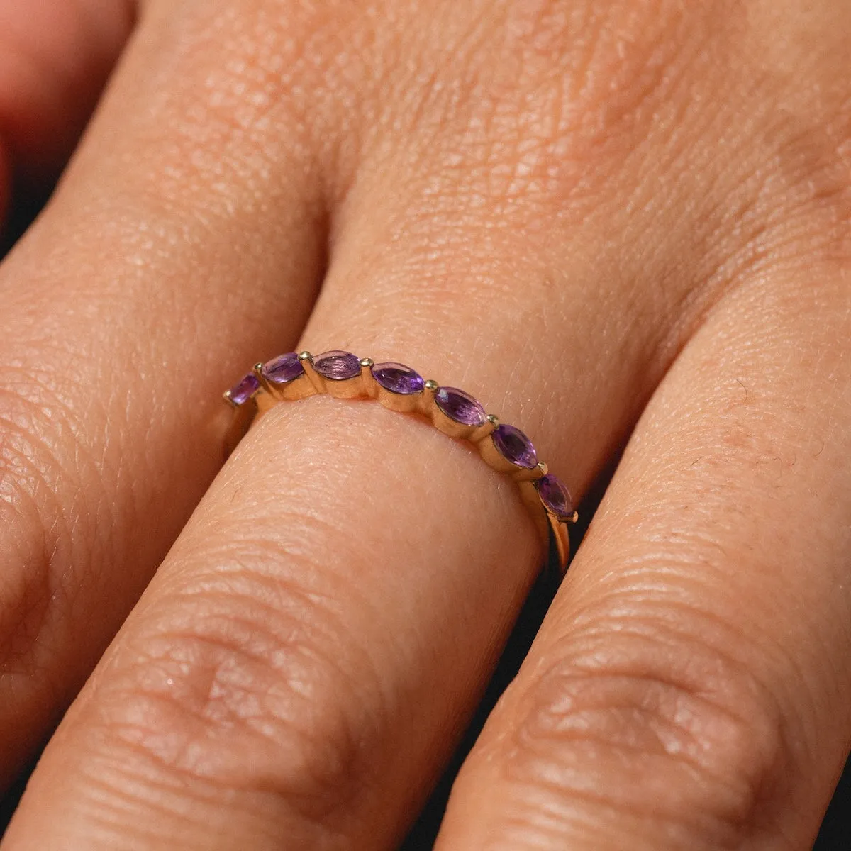 Solid Gold 2025 February Capsule Amethyst Stacking Set with Free Gift