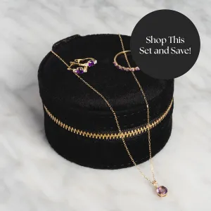 Solid Gold 2025 February Capsule Amethyst Stacking Set with Free Gift