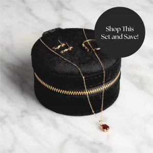 Solid Gold 2025 January Capsule Garnet Stacking Set with Free Gift