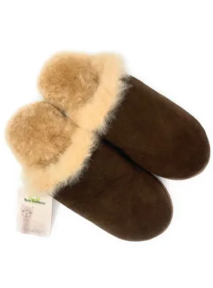 Solid Suede & Alpaca Fur Slippers