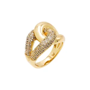 Solid/Pave Intertwined Ring