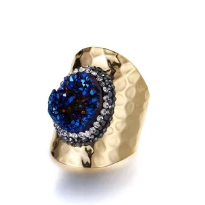Sparkling Zircon Engagement Ring 14K Yellow Gold For Women  Jewelry