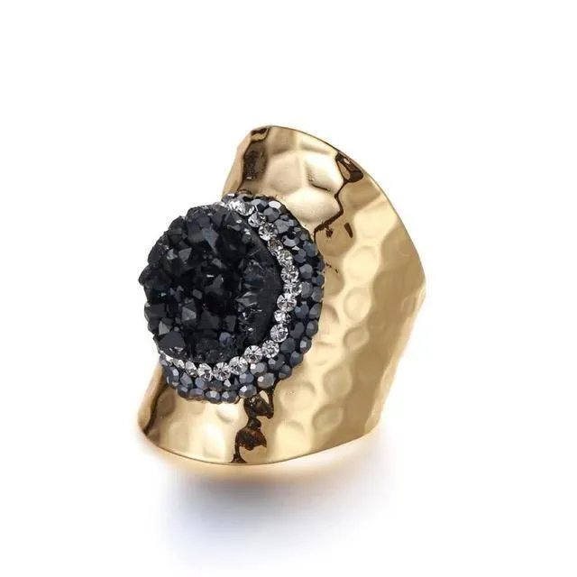 Sparkling Zircon Engagement Ring 14K Yellow Gold For Women  Jewelry