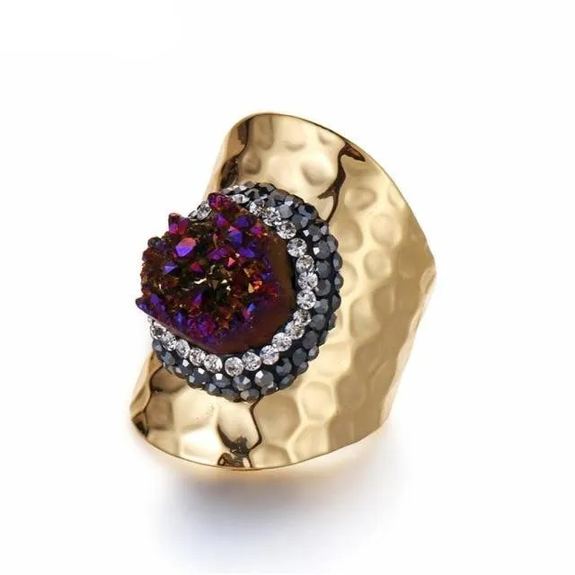 Sparkling Zircon Engagement Ring 14K Yellow Gold For Women  Jewelry