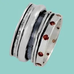 Spinner Sterling Silver Ring set with cz