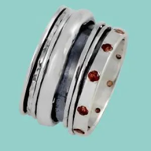 Spinner Sterling Silver Ring set with cz