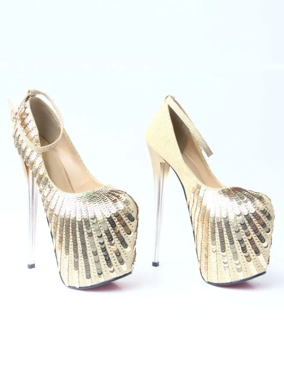 Spring Super High-heeled Shoes Sequins Sexy Wedding Shoes Hate Sky High Women's Shoes