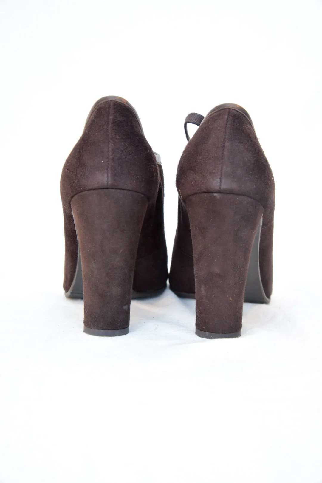 St. John Brown Suede Lace Up Pump