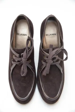 St. John Brown Suede Lace Up Pump