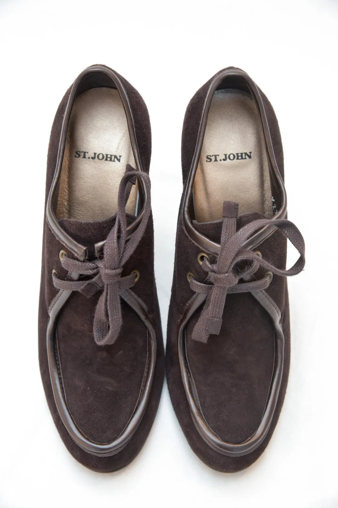 St. John Brown Suede Lace Up Pump