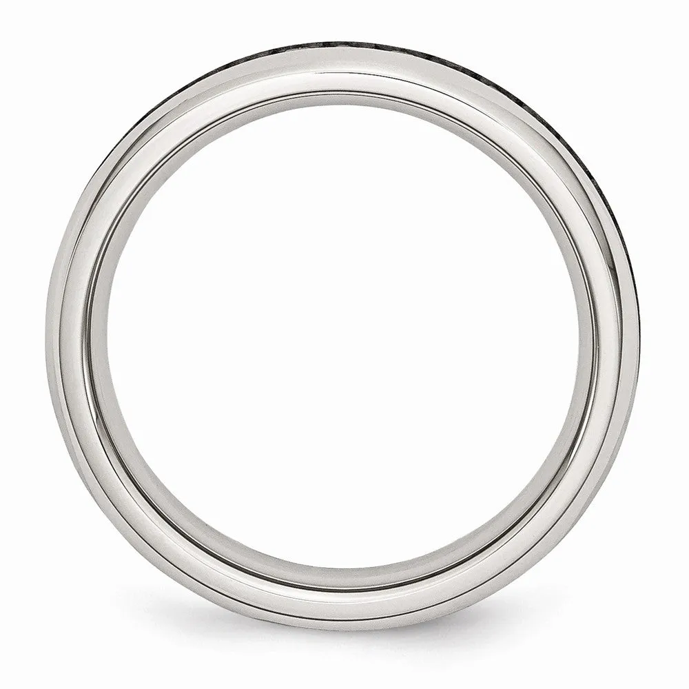 Stainless Steel 4mm February Purple CZ Ring