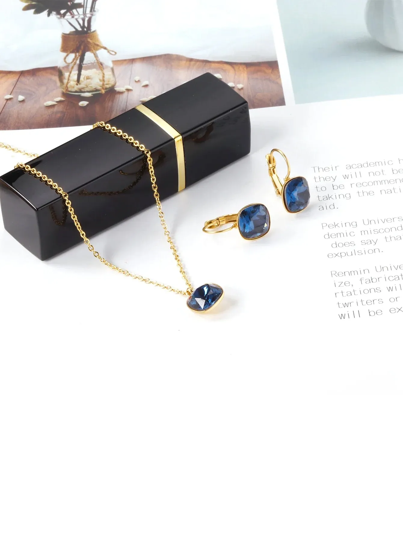 Stainless Steel Zircon Jewelry Set  - FD ⚡