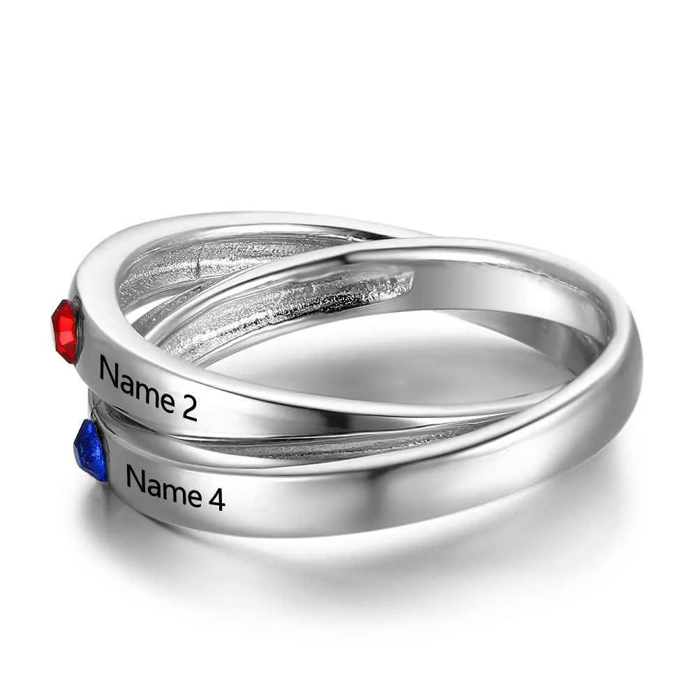 Sterling Silver Birthstone Round Rings