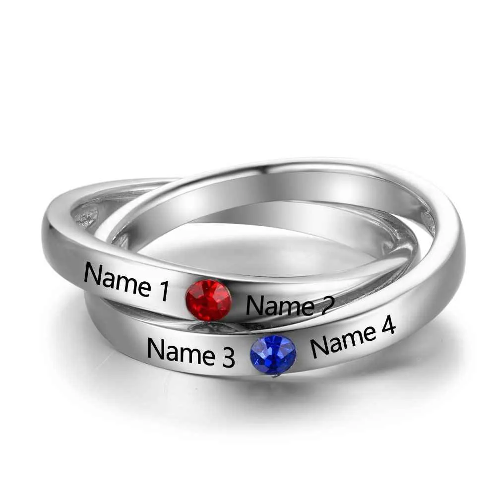 Sterling Silver Birthstone Round Rings