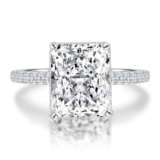 Sterling Silver Moissanite Gemstone Ring