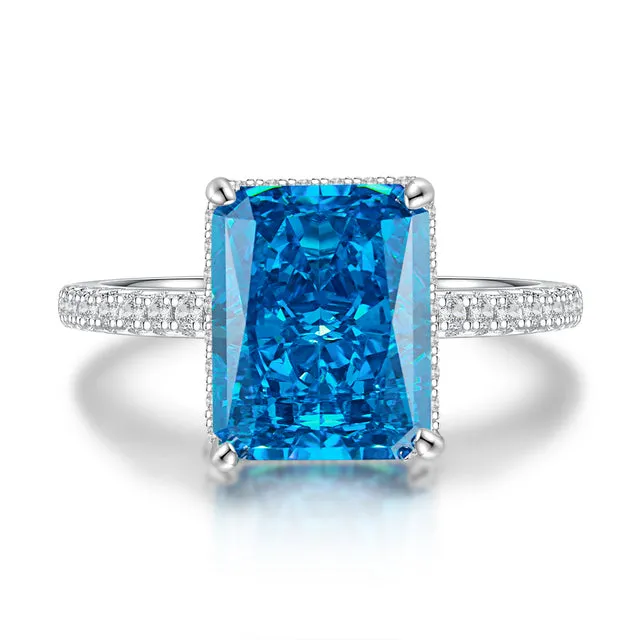 Sterling Silver Moissanite Gemstone Ring