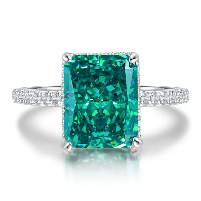 Sterling Silver Moissanite Gemstone Ring