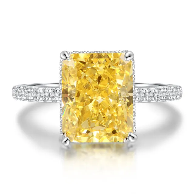 Sterling Silver Moissanite Gemstone Ring