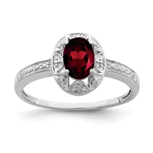 Sterling Silver Oval Birthstone & Diamond Accented Rings