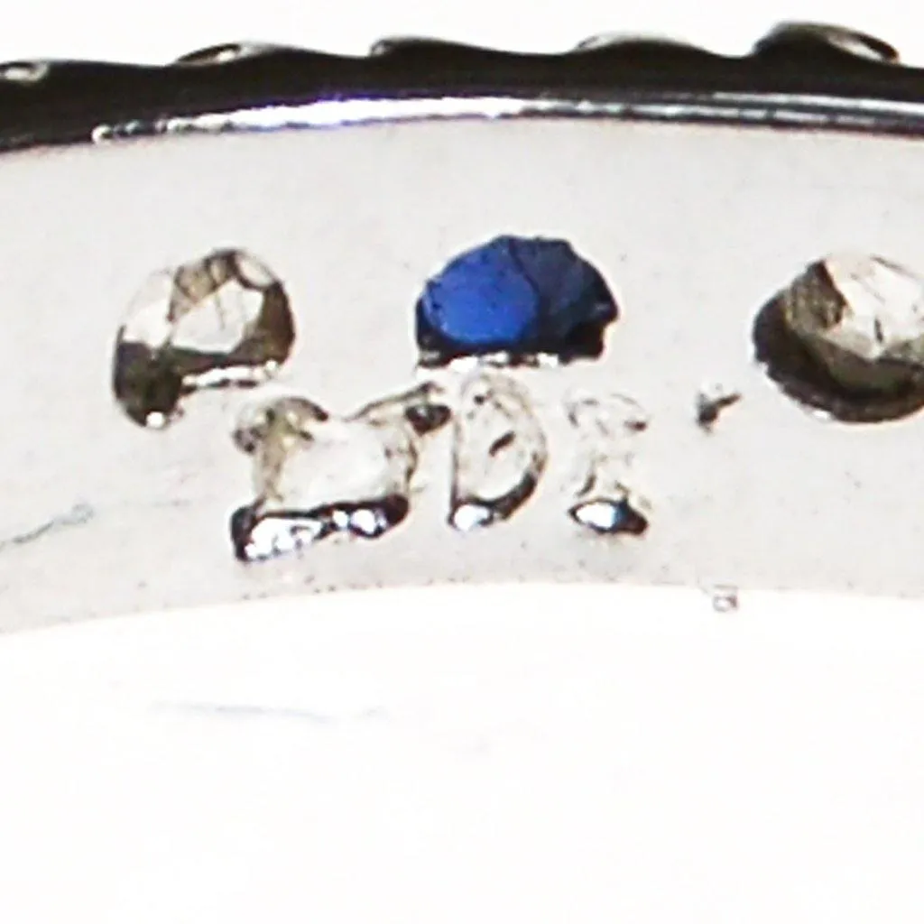 Sterling Silver Sapphire and Diamonique CZ Eternity Band Ring