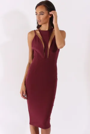 Stone Cut Out Strappy Midi Dress - Lotus