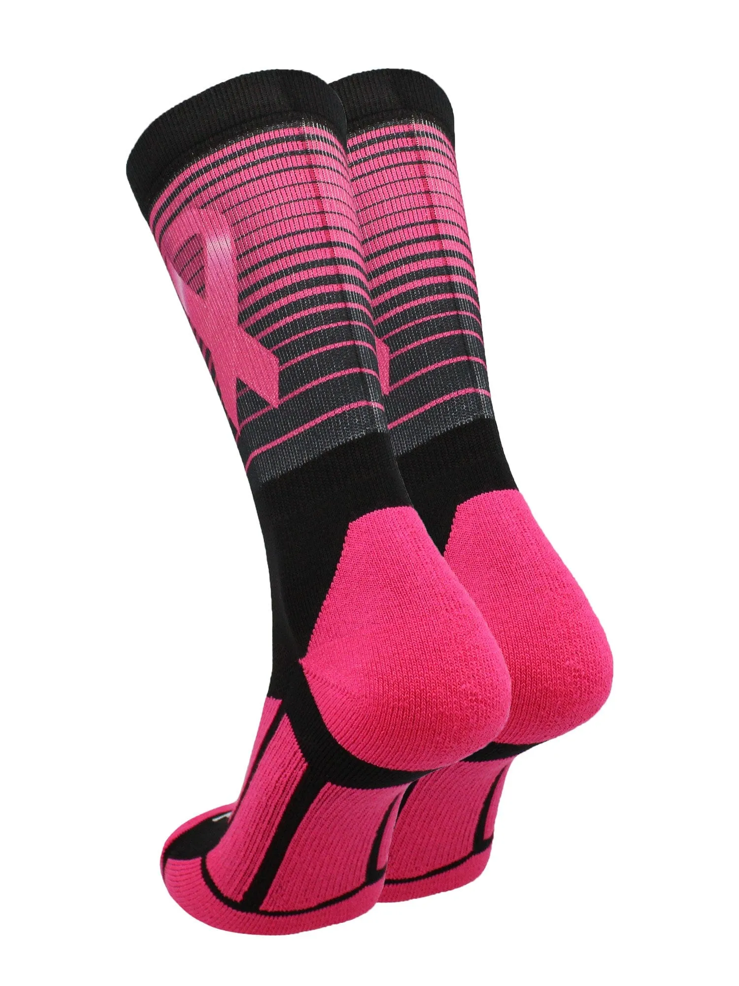 Stripes Breast Cancer Awareness Crew Socks