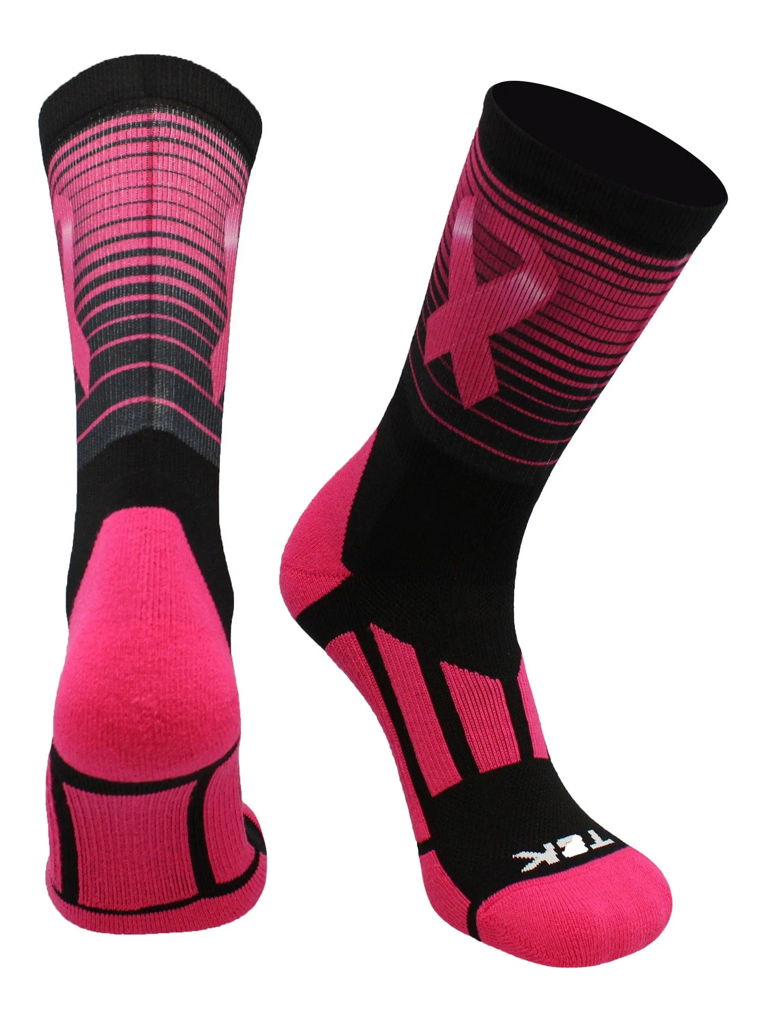 Stripes Breast Cancer Awareness Crew Socks