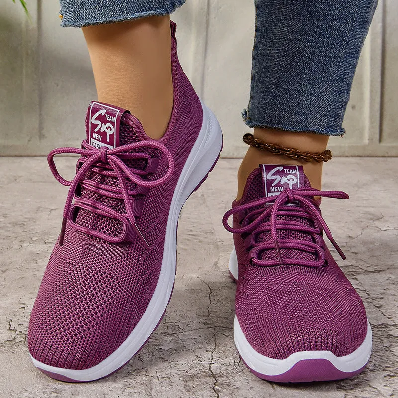 Stylish and Breathable Casual Trainer Sneakers for Active Women