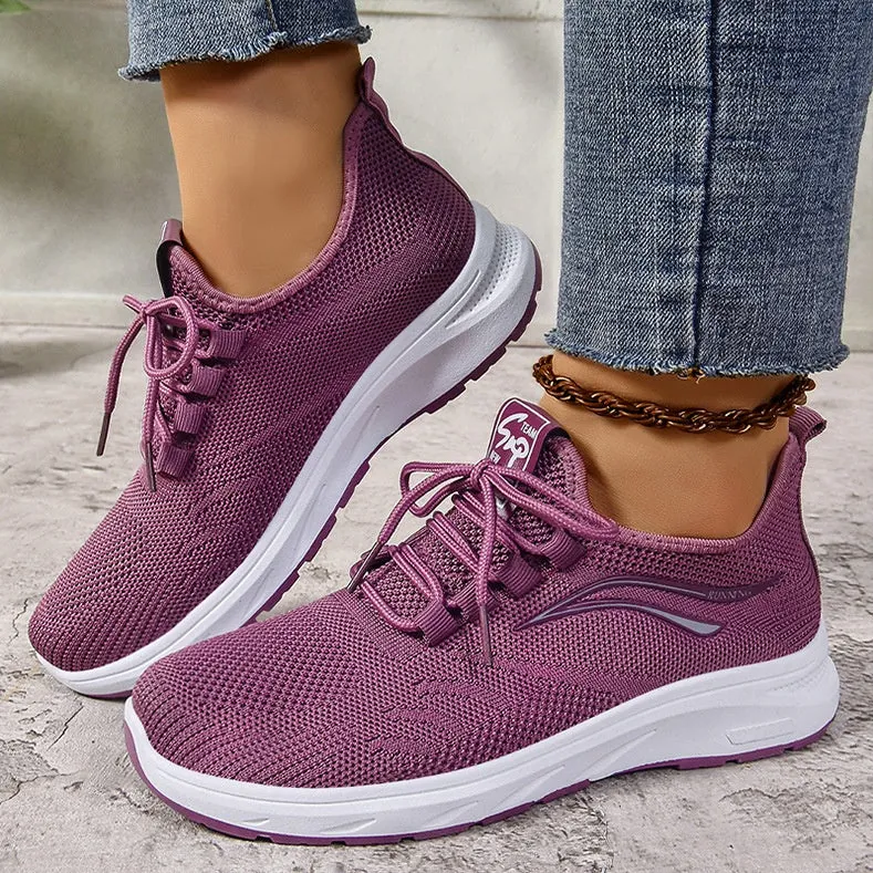 Stylish and Breathable Casual Trainer Sneakers for Active Women