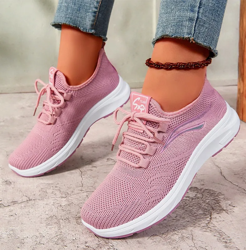 Stylish and Breathable Casual Trainer Sneakers for Active Women