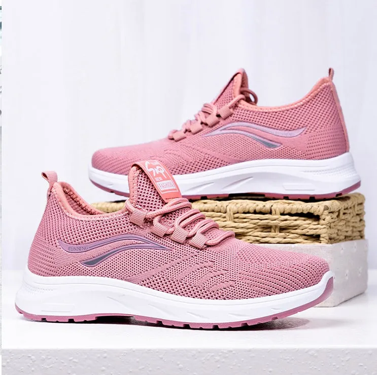 Stylish and Breathable Casual Trainer Sneakers for Active Women