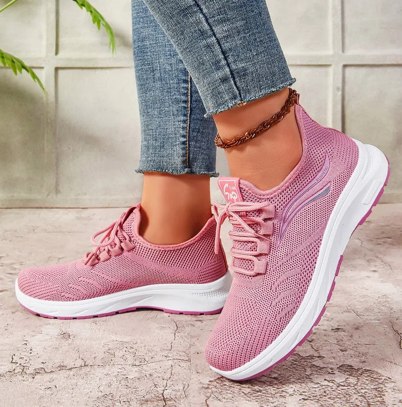 Stylish and Breathable Casual Trainer Sneakers for Active Women